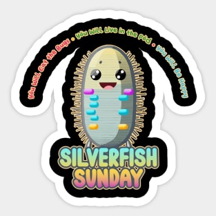 Silverfish Sunday Kawaii Bug Buffet Sticker